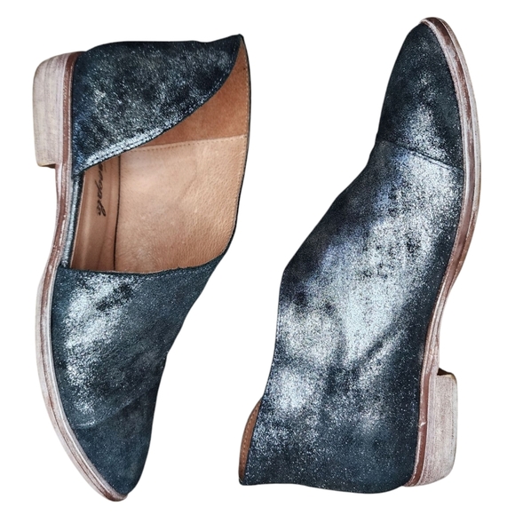 FREE PEOPLE Royale Flat metallic silver/black, size 36/5.5-6, boho chic - Picture 2 of 10